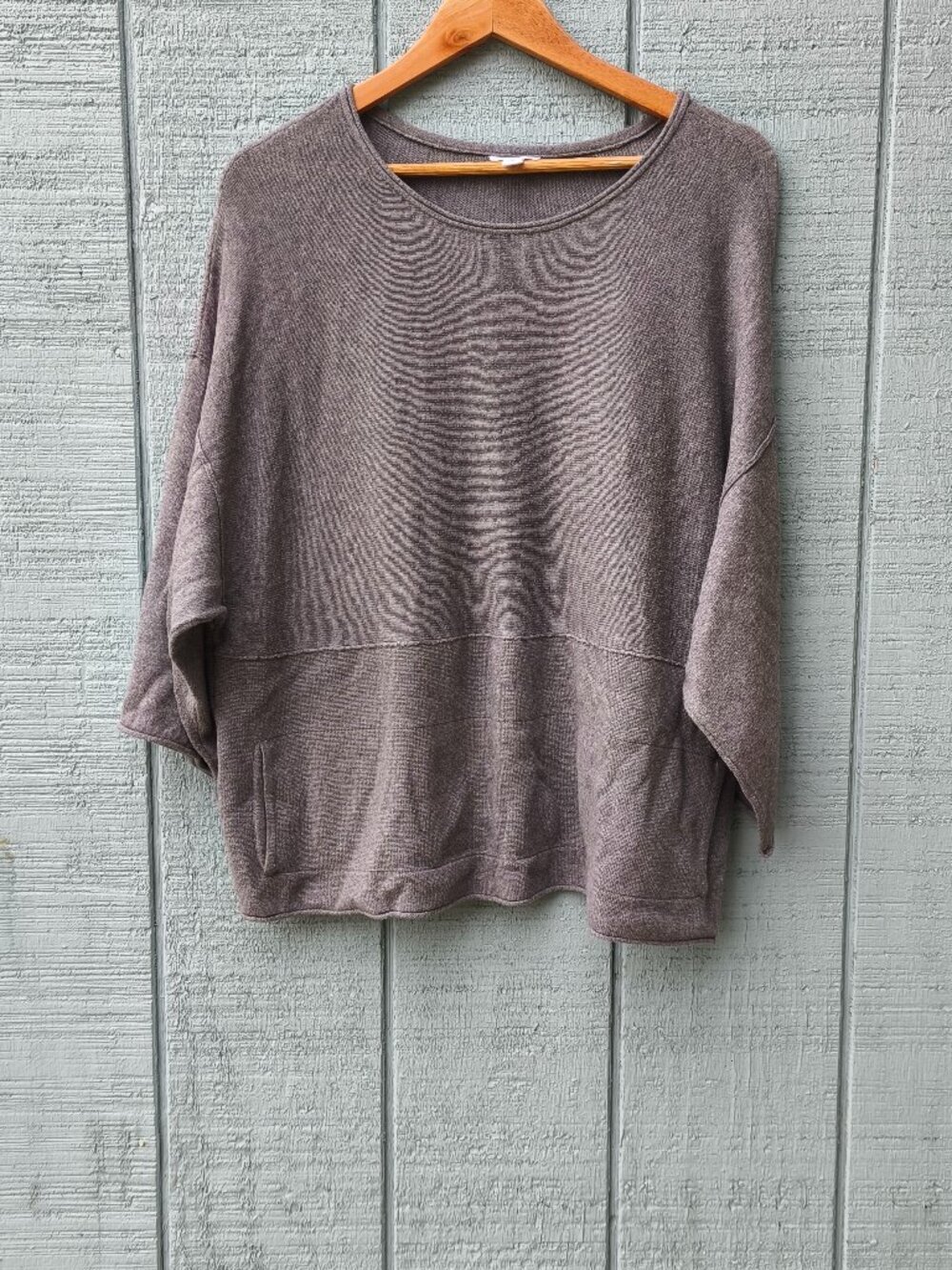J Jill Purejill Cotton Cashmere Oversized Boxy Lightweight Sweater sz SP Gray